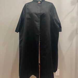 Vintage Eleanora Garnett Black Satin Opera Coat c1960s